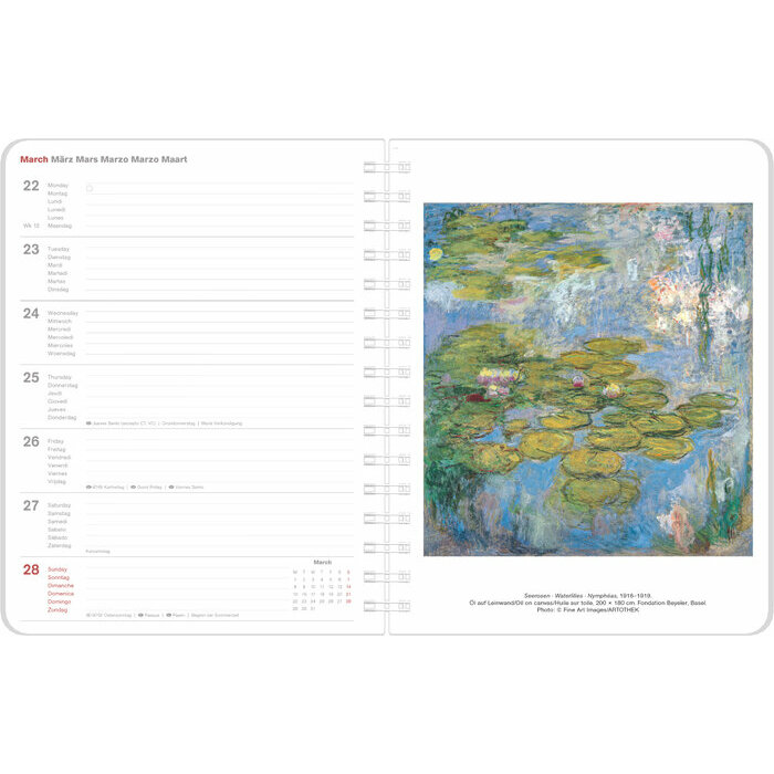 Agenda Spirale papier 2027 Claude Monet