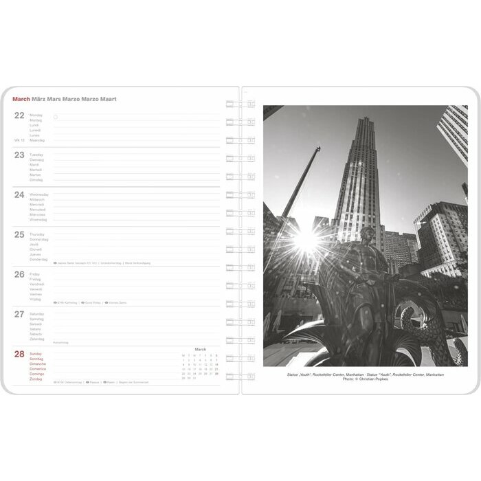 Agenda Spirale 2027 New York Noir et Blanc