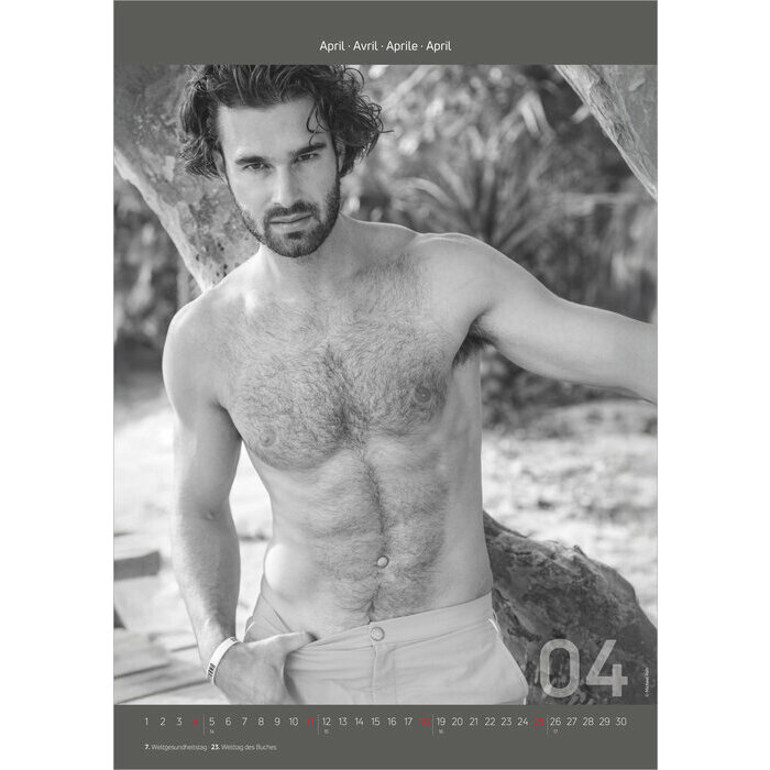 Maxi Calendrier 2027 Sexy Homme noir et blanc