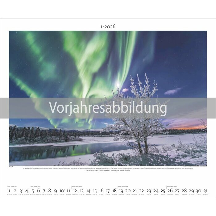 Maxi Calendrier Laponie 60x50cm 2027 Aurores Bor�ales
