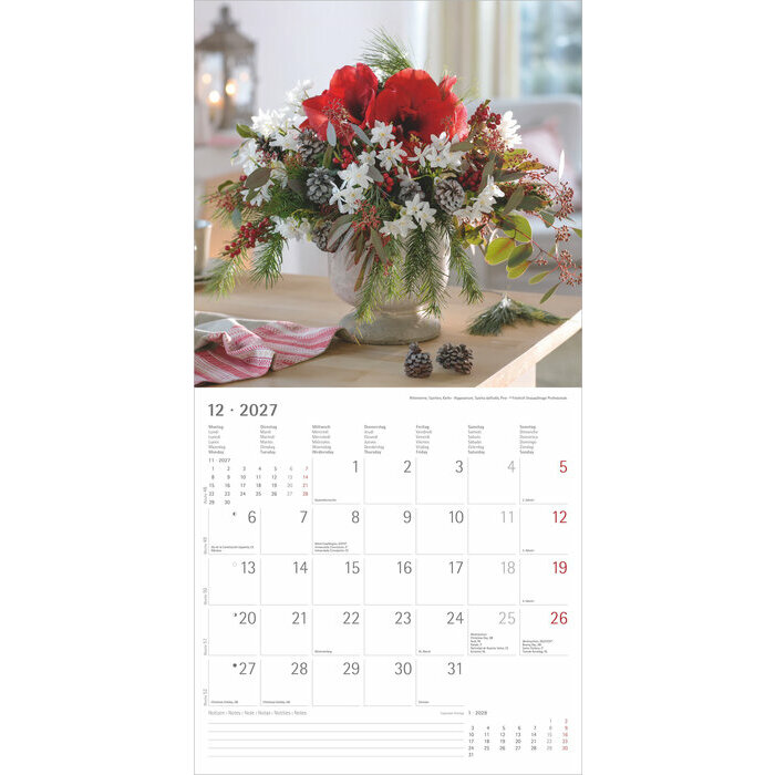 Calendrier 2027 Bouquet de fleurs