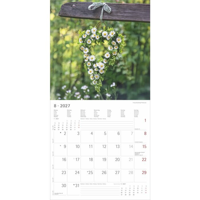 Calendrier 2027 D�coration de Jardins et Fleurs