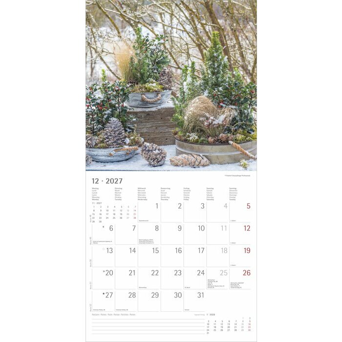 Calendrier 2027 mural Jardins Nature et D�tente