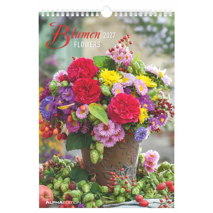 Calendrier Papier A3 Spirale 2027 Bouquets Fleurs Champ�tres