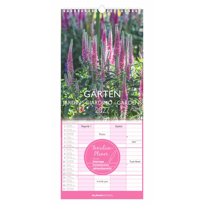 Calendrier Spirale Familial 2027 Jardins Fleurs
