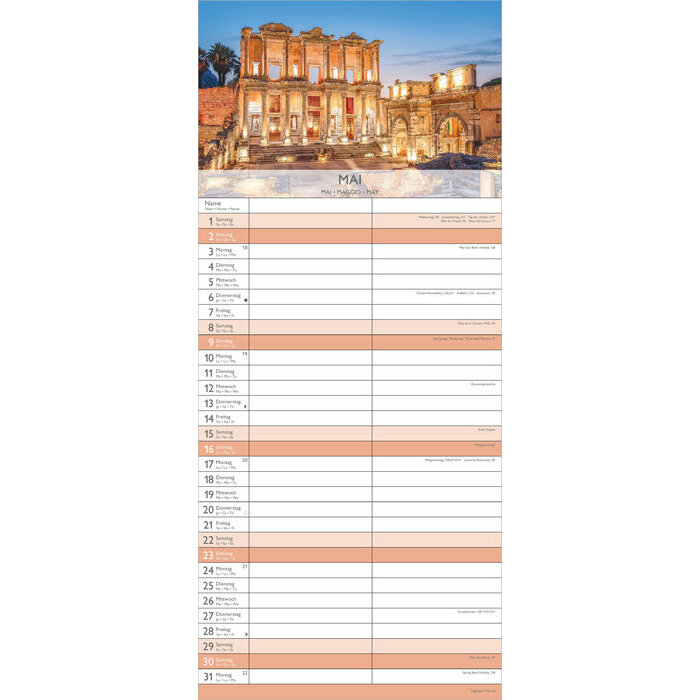 Calendrier Mural Organisation pour 2 personnes 2027