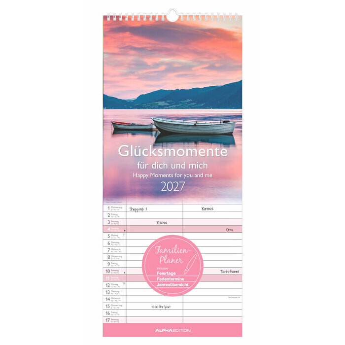 Calendrier Papier Organisation pour 2 personnes 2027