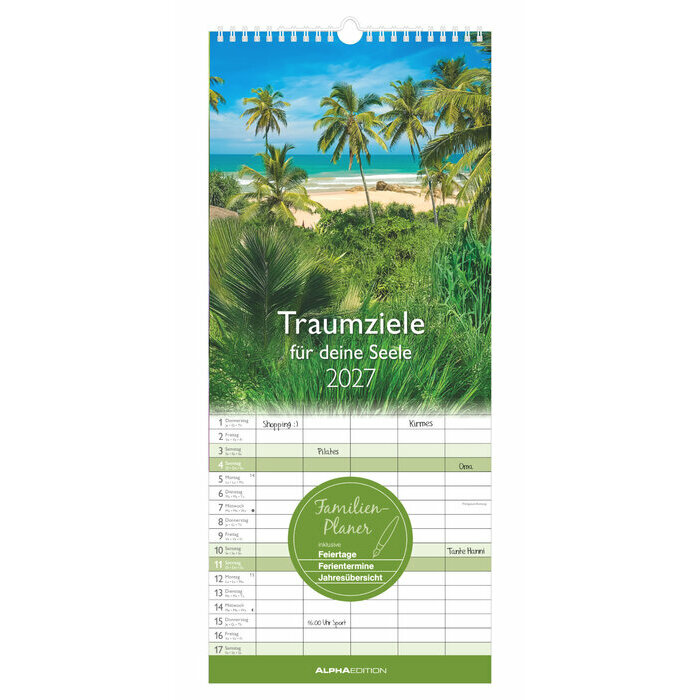 Calendrier Mural Familial 2027 Iles de R�ve