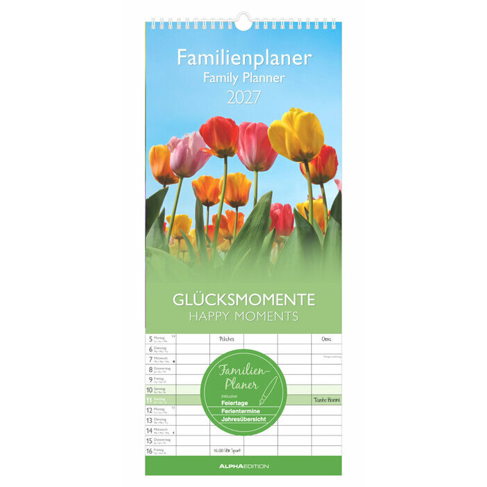 Calendrier Familial Mural 2027 Happy Moments