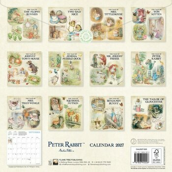 Calendrier 2027 Pierre le Lapin Beatrix Potter Conte
