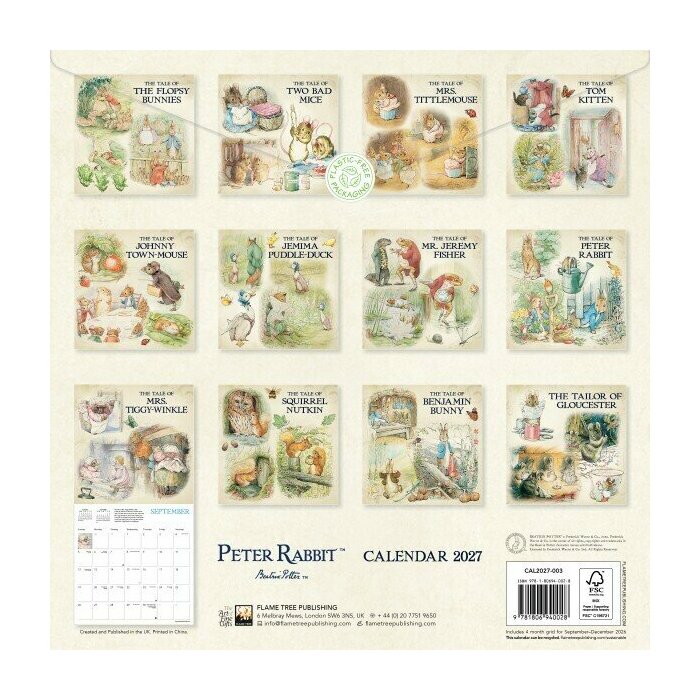 Calendrier 2027 Pierre le Lapin Beatrix Potter Conte Calendrier Mural 2027 Pierre le Lapin Beatrix Potter