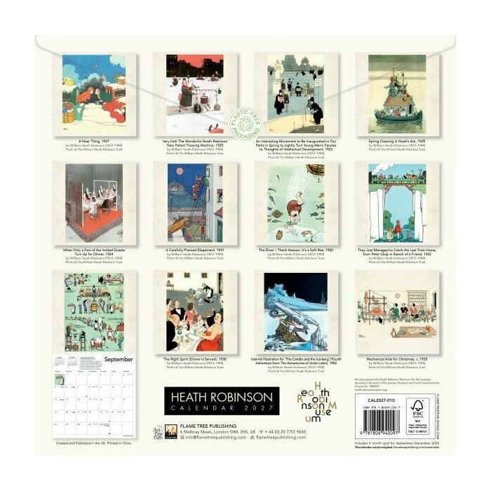 Calendrier mural 2027 Heath Robinson Engins Etranges