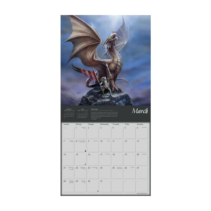 Calendrier Mural 2027 Dragons Anne Stokes Fantastiques