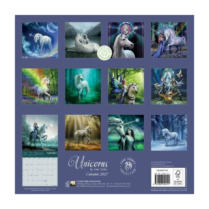 Calendrier 2027 Licornes Anne Stokes Fantastiques