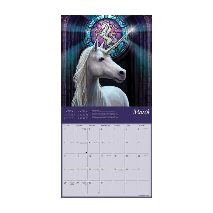 Calendrier Mural 2027 Licornes Anne Stokes Fantastiques
