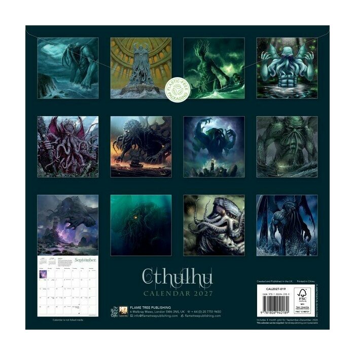 Calendrier Papier 2027 Monstres Cthulhu Lovecraft