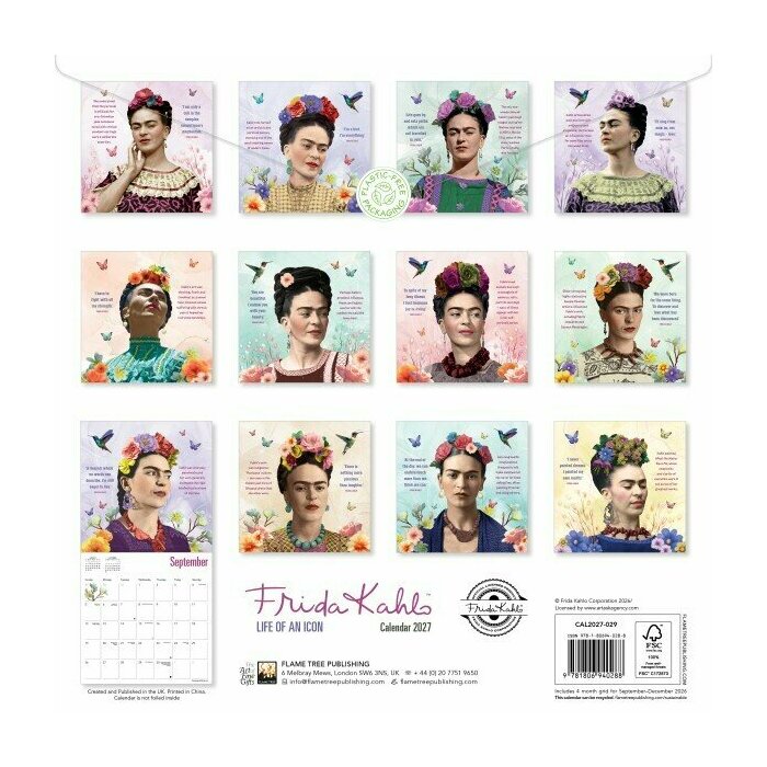 Calendrier 2027 Pour l'Amour de Frida Kahlo Portraits Calendrier 2027 Pour l'Amour de Frida Kahlo Portrait