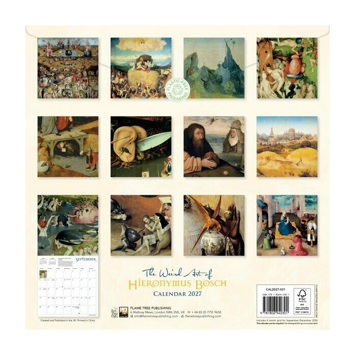 Calendrier mural 2027 Artiste Hieronymus Bosch