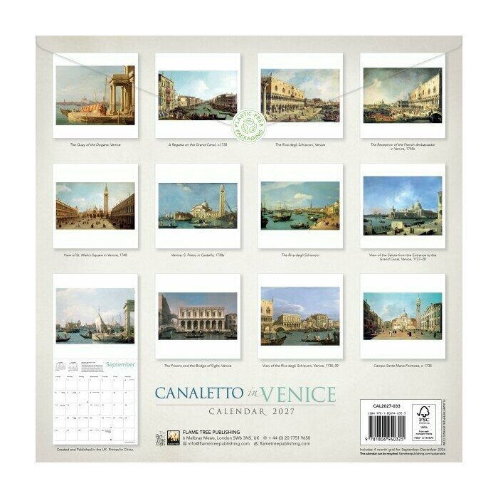 Calendrier 2027 Venise par Canaletto Calendrier 2027 Venise par Canaletto