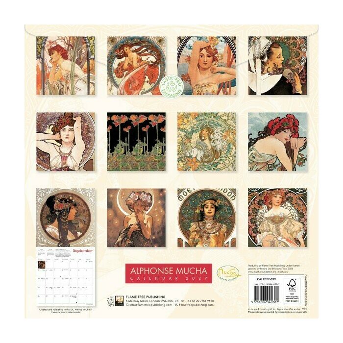 Calendrier 2027 Art Nouveau Alphonse Mucha