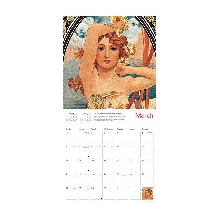 Calendrier papier 2027 Art Nouveau Alphonse Mucha