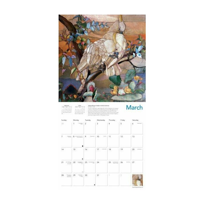 Calendrier papier 2027 Vitraux Louis Comfort Tiffany