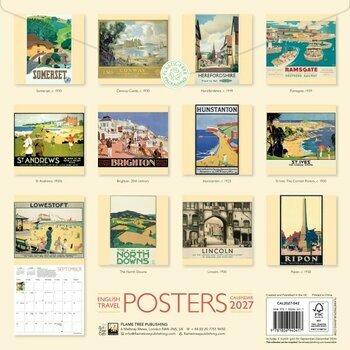 Calendrier 2027 Affiches Voyages R&eacute;tro Angleterre