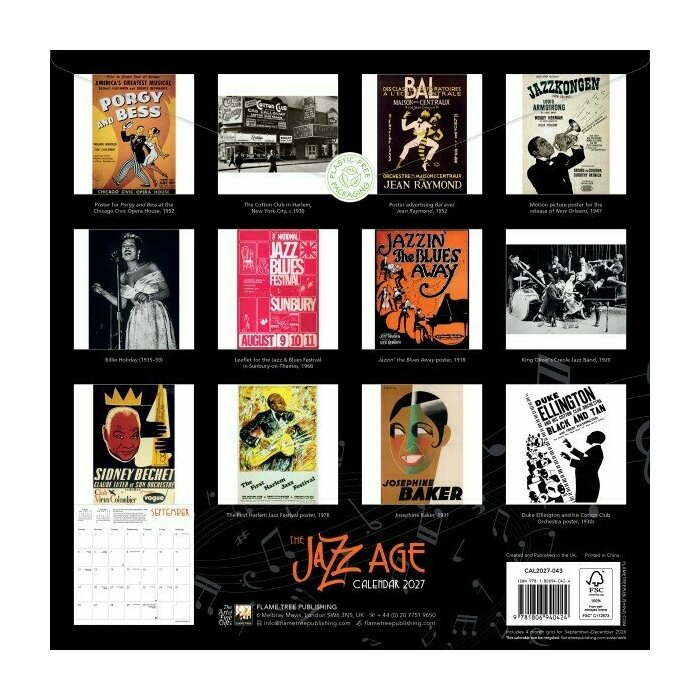 Calendrier 2027 Vintage L'âge d'or du Jazz Calendrier mural 2027Vintage L'âge d'or du Jazz