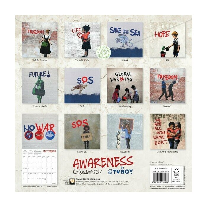 Calendrier 2027 Street Art TVBOY Calendrier papier 2027 Street Art TVBOY