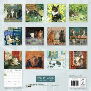 Calendrier 2027 Dessins Chats dans l'art Leslie Ivory