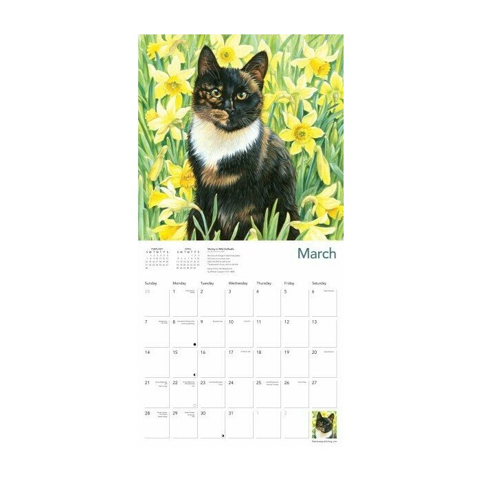 Calendrier papier 2027 Chats dans l'art Ivory
