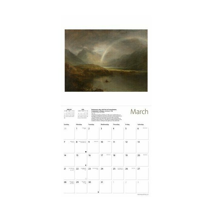 Calendrier papier 2027 Art William Turner et John Constable