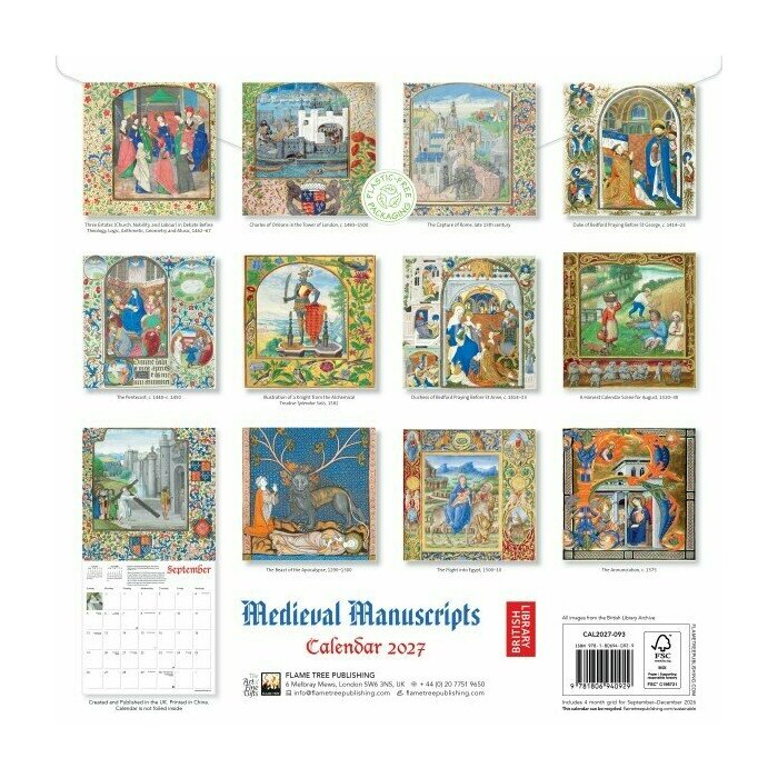Calendrier 2027 Manuscrits M�di�vaux Enluminures