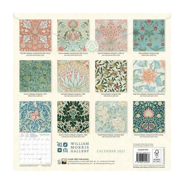 Calendrier 2027 Design Motifs William Morris Calendrier 2027 Design Motifs William Morris