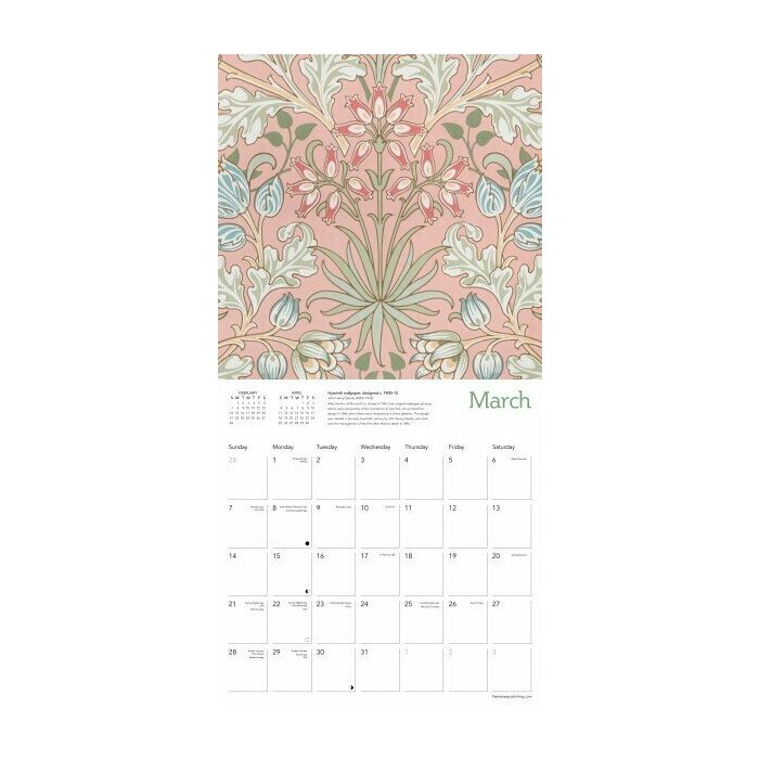 Calendrier 2027 Design Motifs William Morris Calendrier papier 2027 Design Motifs William Morris