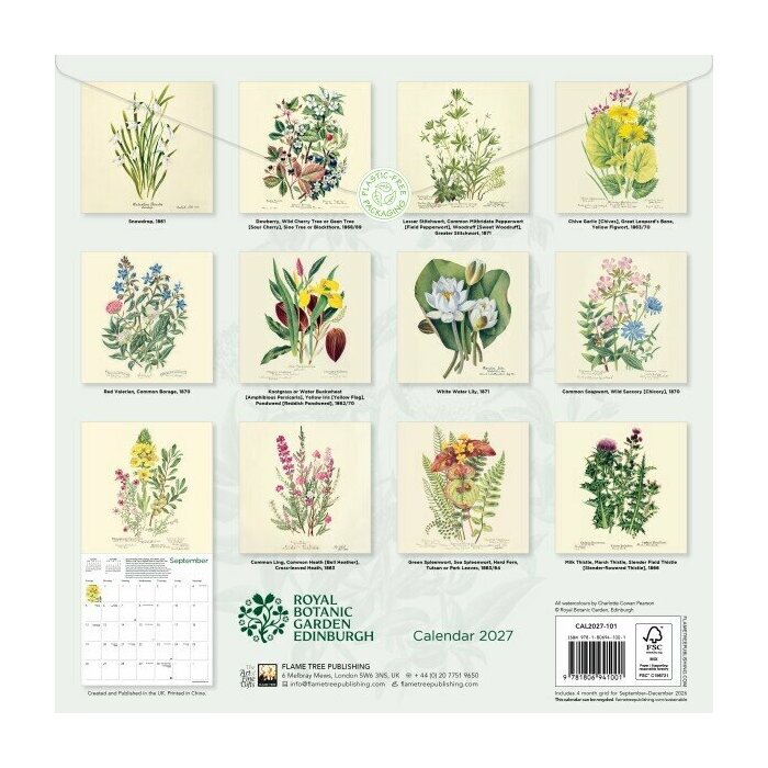 Calendrier 2027 Dessins Fleurs Botanique Jardin Royal Edimbourg Calendrier 2027 Dessins Fleurs Botanique Jardin Royal Edimbourg