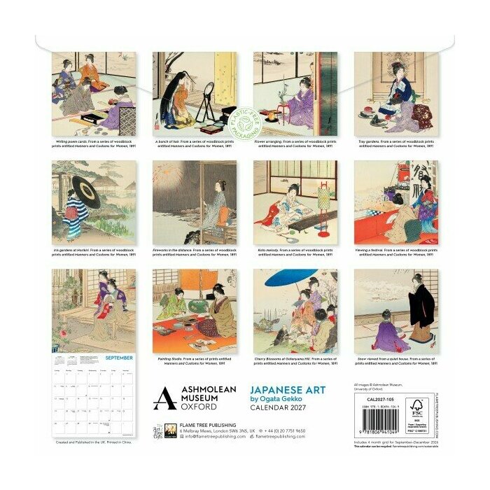 Calendrier 2027 Estampes Japonaises Ogata Gekko