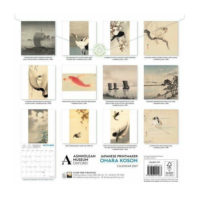 Calendrier 2027 Ohara Koson Beauté de la Nature Japonaise Calendrier 2027 Estampes Japonaises Ogata Gekko