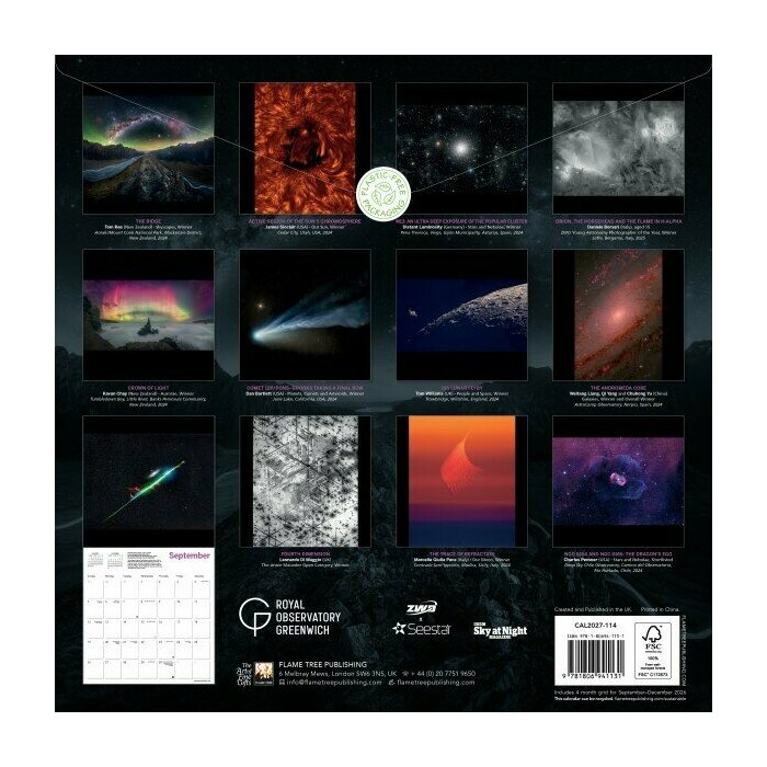 Calendrier papier 2027 Astronomie Etoiles et N�buleuses