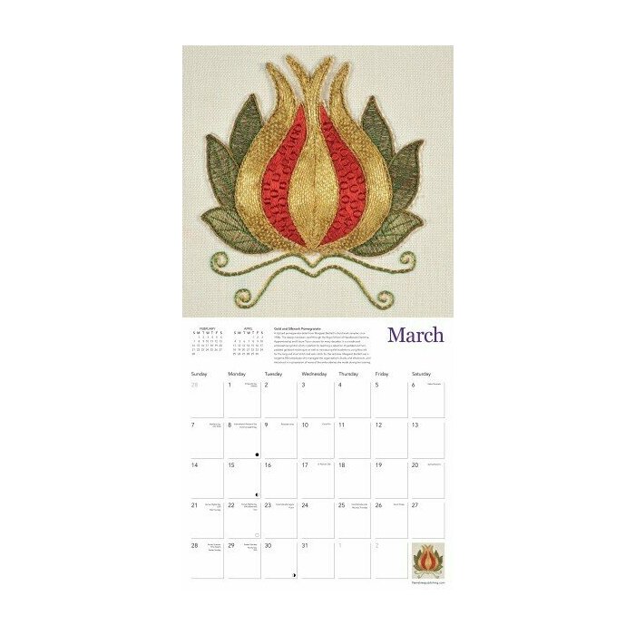 Calendrier 2027 Broderie d'Art à la Main Calendrier 2027 Broderie d'Art à la Main