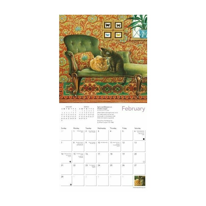 Mini Calendrier 2027 Chats dans l'art Dessins Ivory Mini Calendrier mural 2027 Chats dans l'art Dessins Ivory