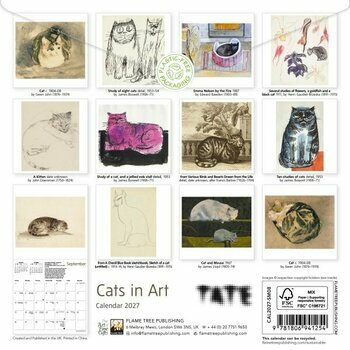 Mini Calendrier 2027 Chats dans l'art Dessins Artistiques