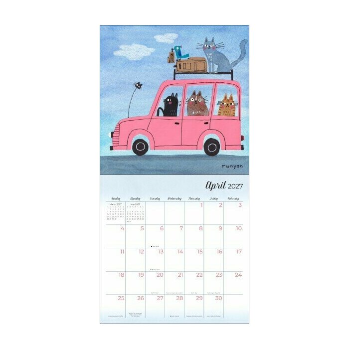 Calendrier 2027 Dessins Chats Humoristiques Calendrier 2027 mural papier Dessins Chats Humoristiques