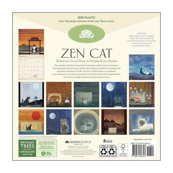 Calendrier 2027 Dessins Chats Zen Nicholas Kirsten-Honshin Calendrier 2027 papier Dessins Chats Zen Nicholas Kirsten-Honshin