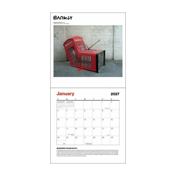 Calendrier papier 2027 Art Banksy Graffiti 