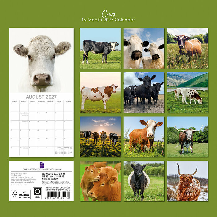Calendrier 2027 Ferme et Vaches Calendrier papier 2027 Ferme et Vaches
