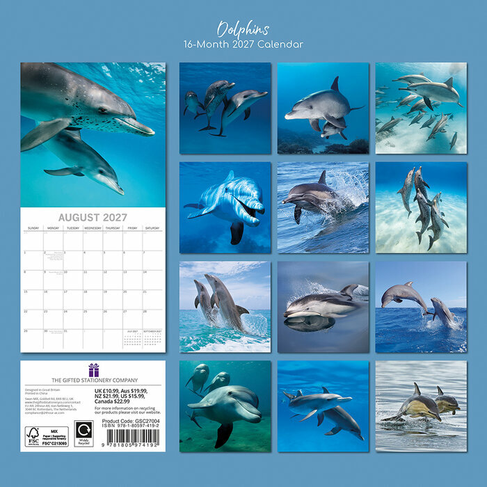 Calendrier 2027 Animaux Marins Dauphins Calendrier 2027 Animaux Dauphins