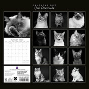 Calendrier 2027 mural Chats Portraits Noir et Blanc PAPIER