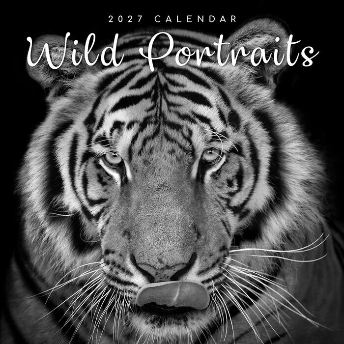 Calendrier 2027 Portraits Animaux Sauvages Noir et Blanc Calendrier Mural 2027 Portraits Animaux Sauvages Noir et Blanc