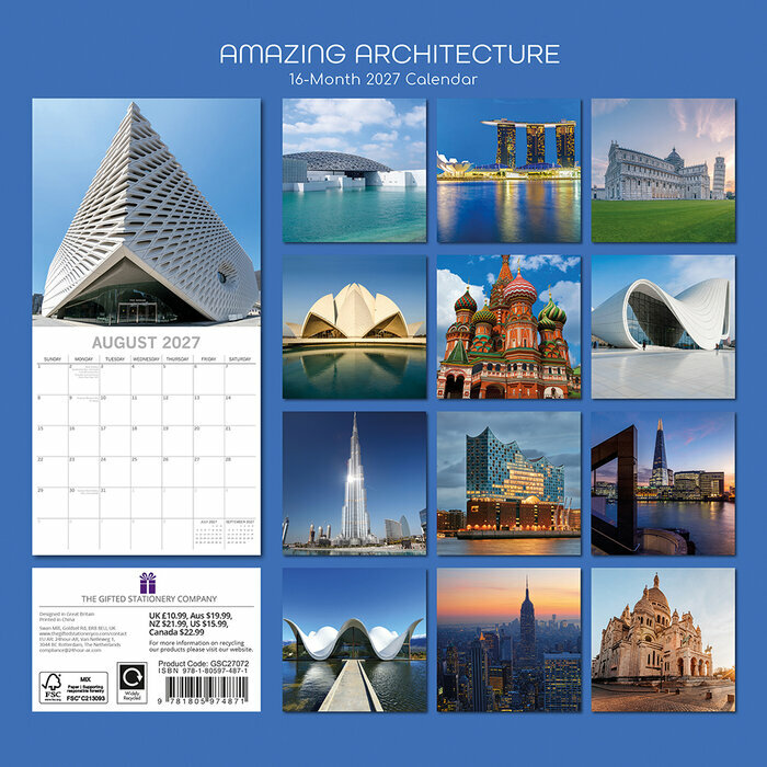 Calendrier papier 2027 Architectures Incroyables du Monde 